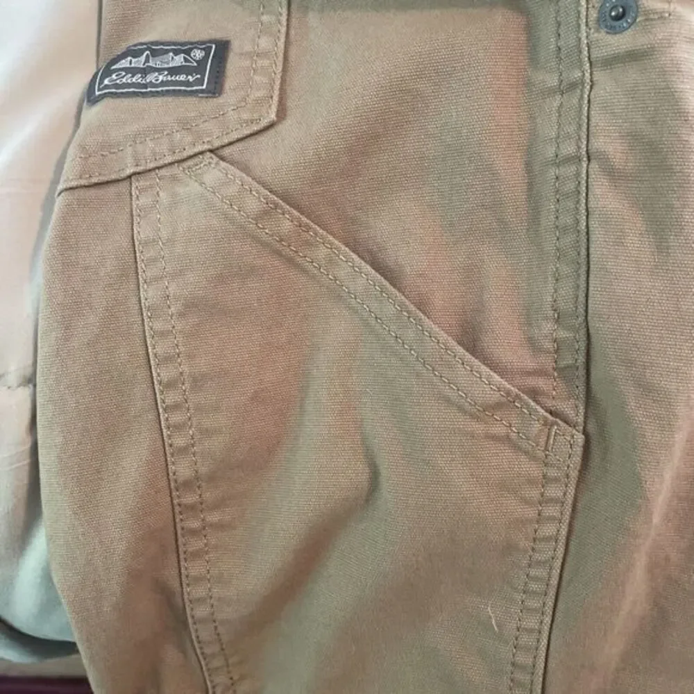 Eddie Bauer Men's Canvas Stretch‎ Utility Pants Tan 38Wx32L classic fit